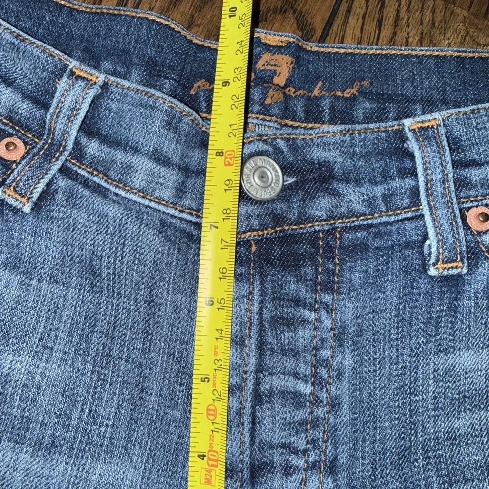 7 For All‎ Mankind Vintage Women's Boycut Stretch Low Rise Button Fly Jean Sz 30